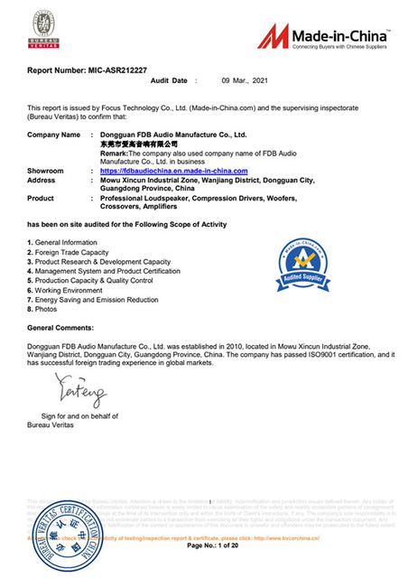 Factory-audit-fama-per-bv